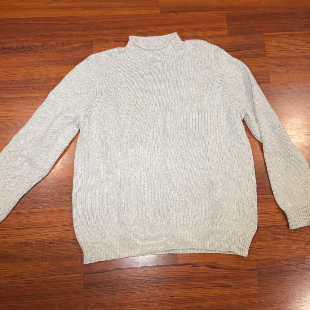 Vineyard Vines Men's Grey Superfine Merino Wool Blend Mock Neck Sweater XL